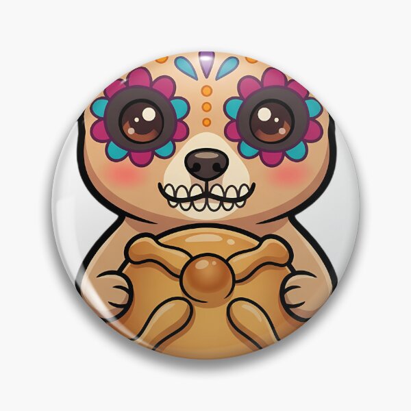 Item preview, Cute Sugar Skull Chihuahua with Pan de Muerto designed and sold by pumsquare.