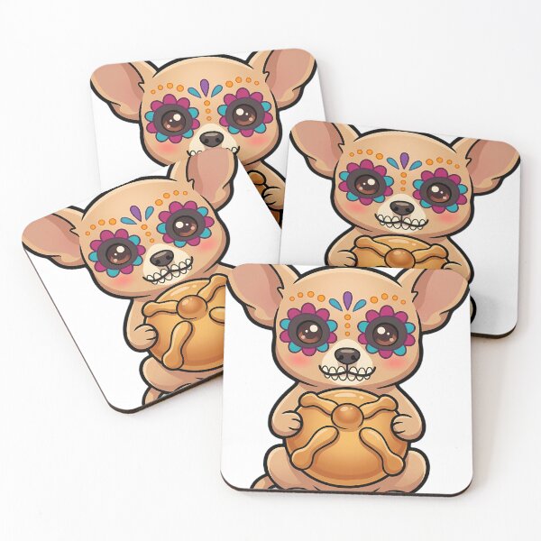 Item preview, Cute Sugar Skull Chihuahua with Pan de Muerto designed and sold by pumsquare.