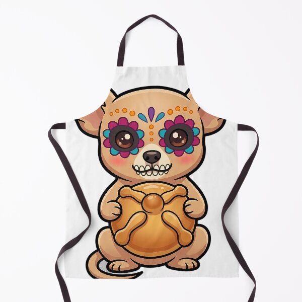 Item preview, Cute Sugar Skull Chihuahua with Pan de Muerto designed and sold by pumsquare.