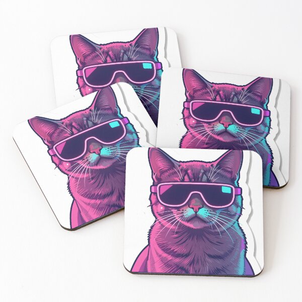 Item preview, Futuristic Neon Cyberpunk Cat designed and sold by chill-a-lot.