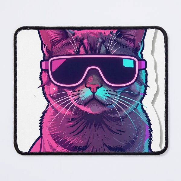 Item preview, Futuristic Neon Cyberpunk Cat designed and sold by chill-a-lot.