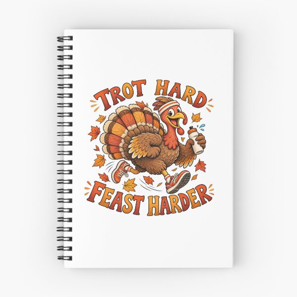 Item preview, Trot Hard Feast Harder Thanksgiving Running Turkey designed and sold by skyartdesign.