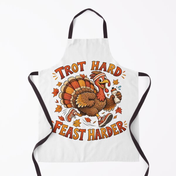 Item preview, Trot Hard Feast Harder Thanksgiving Running Turkey designed and sold by skyartdesign.