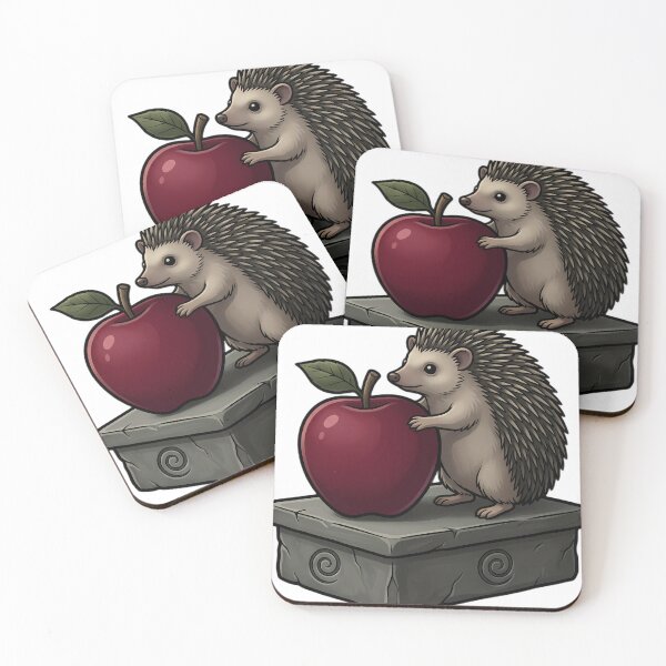 Item preview, Gothic Samhain Offering — Crimson Apple and a Hedgehog designed and sold by IllumeInk.