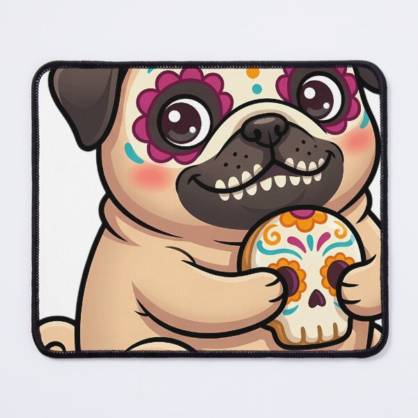 Item preview, Cute Sugar Skull Pug with a Sugar Skull Treat designed and sold by pumsquare.