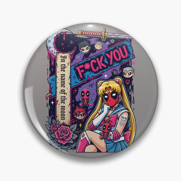 Item preview, Deadpool Sailor Moon F_ck You Parody Mashup Tee-15 designed and sold by XhulianoPoci.