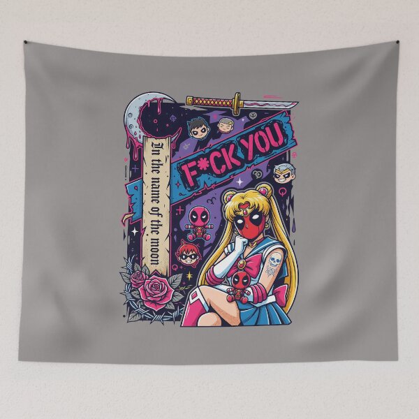 Item preview, Deadpool Sailor Moon F_ck You Parody Mashup Tee-15 designed and sold by XhulianoPoci.