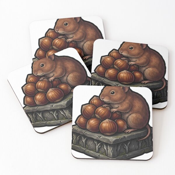 Item preview, Gothic Samhain Offering — Hazelnut Cluster and a Vole designed and sold by IllumeInk.