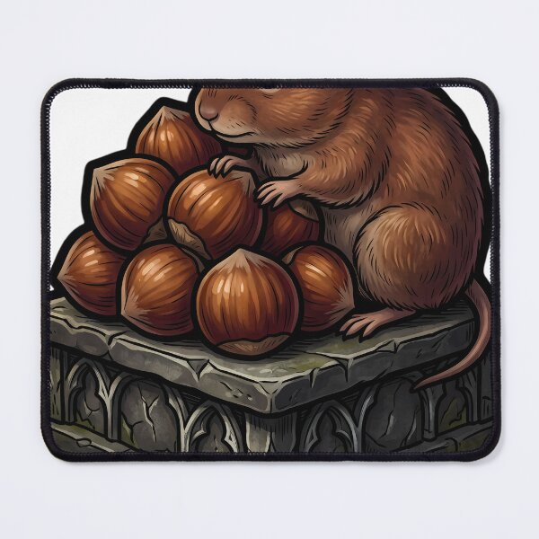 Item preview, Gothic Samhain Offering — Hazelnut Cluster and a Vole designed and sold by IllumeInk.