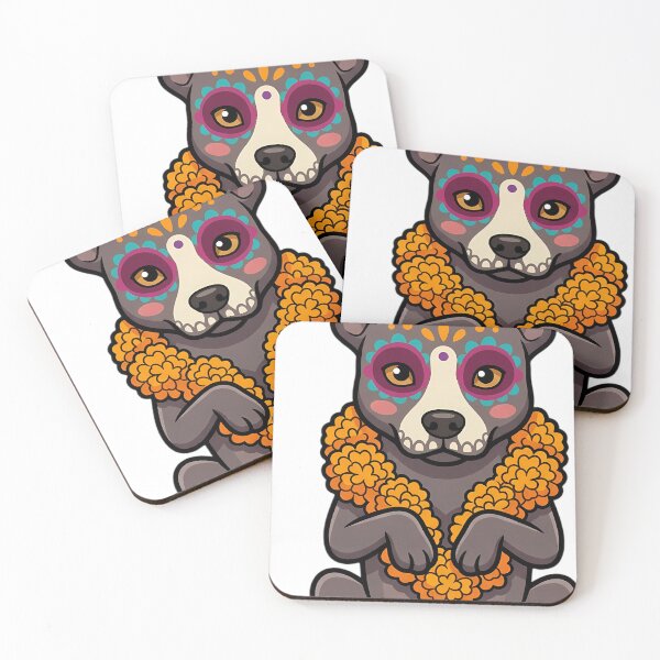 Item preview, Cute Sugar Skull Xoloitzcuintli with a Marigold Garland designed and sold by pumsquare.