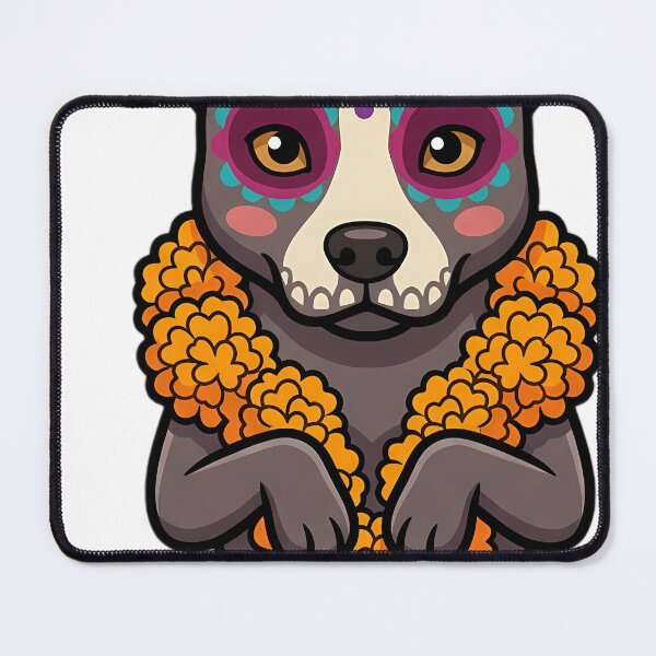 Item preview, Cute Sugar Skull Xoloitzcuintli with a Marigold Garland designed and sold by pumsquare.