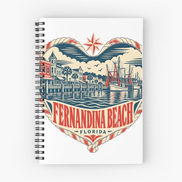 Item preview, Fernandina Beach USA Travel Souvenir Nautical Woodcut Heart designed and sold by VisualArtsOasis.