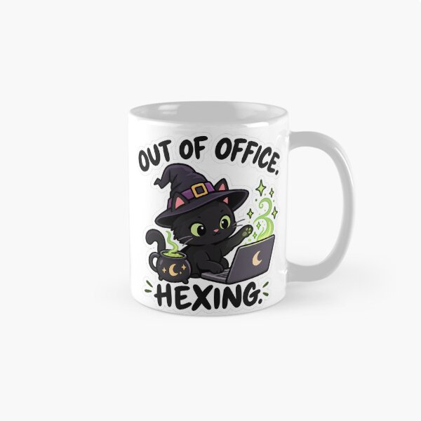 Item preview, Out of Office Hexing Black Cat Witch designed and sold by Mordenrox.