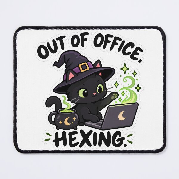 Item preview, Out of Office Hexing Black Cat Witch designed and sold by Mordenrox.