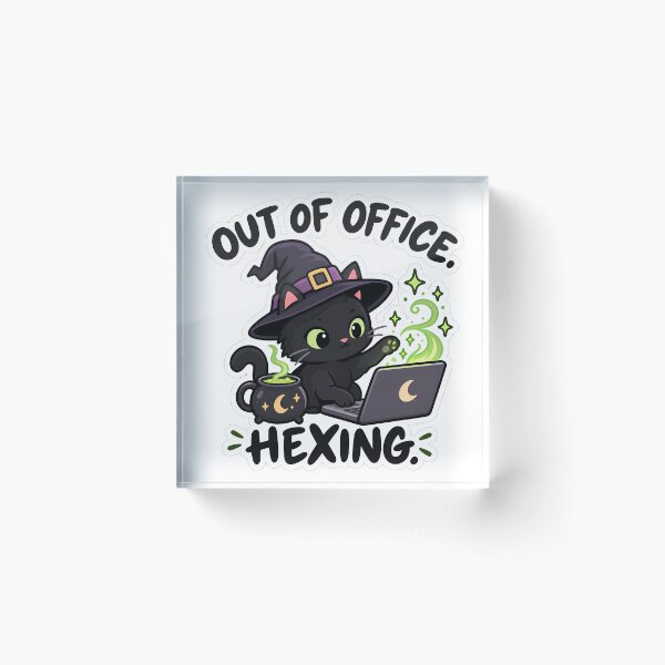 Item preview, Out of Office Hexing Black Cat Witch designed and sold by Mordenrox.