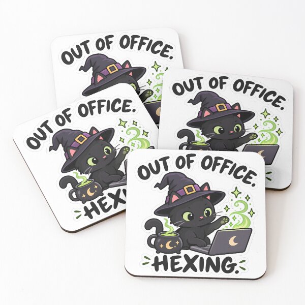 Item preview, Out of Office Hexing Black Cat Witch designed and sold by Mordenrox.