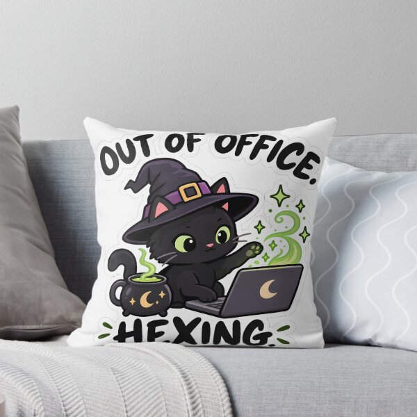 Item preview, Out of Office Hexing Black Cat Witch designed and sold by Mordenrox.