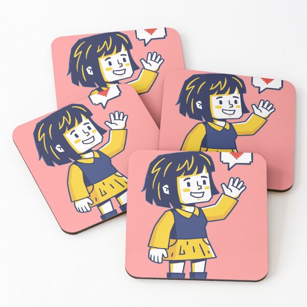 Item preview, Blocky Girl Character Waving Design designed and sold by Ranpict.