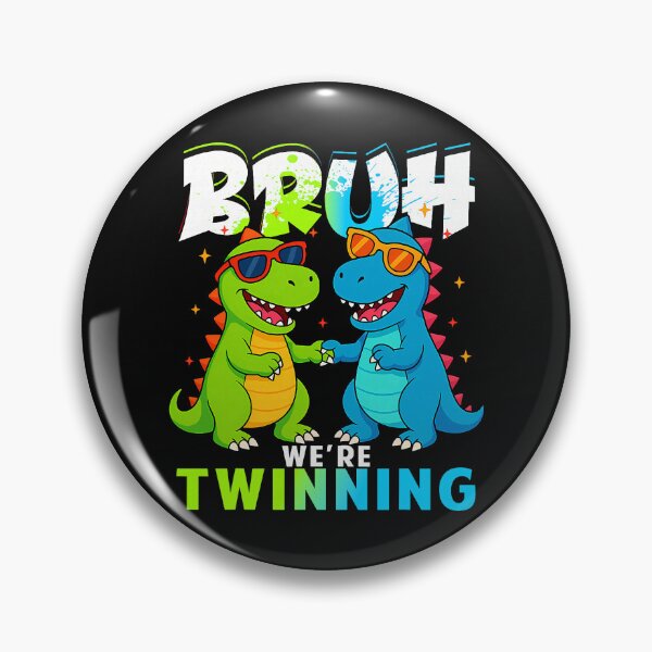 Item preview, Bruh We're Twinning Funny Dinosaur Twin Day designed and sold by khdmalakarak.