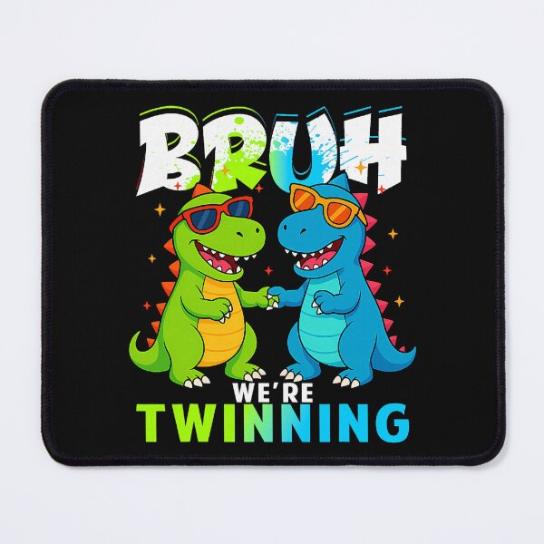 Item preview, Bruh We're Twinning Funny Dinosaur Twin Day designed and sold by khdmalakarak.