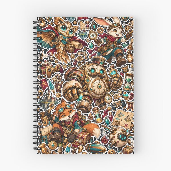 Item preview, Steampunk Animals Sticker Pack Fox Owl Gamer Art designed and sold by Inked Legacy.