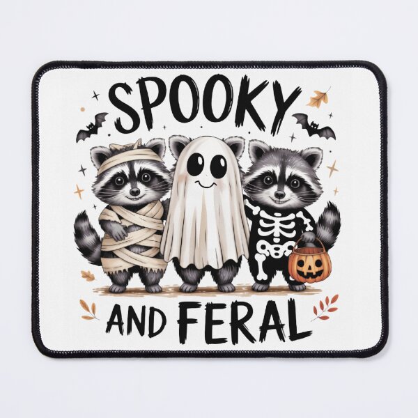 Item preview, Spooky and Feral Cute Raccoon Trio in Costumes Funny Halloween Gift designed and sold by Zizo-DR44.