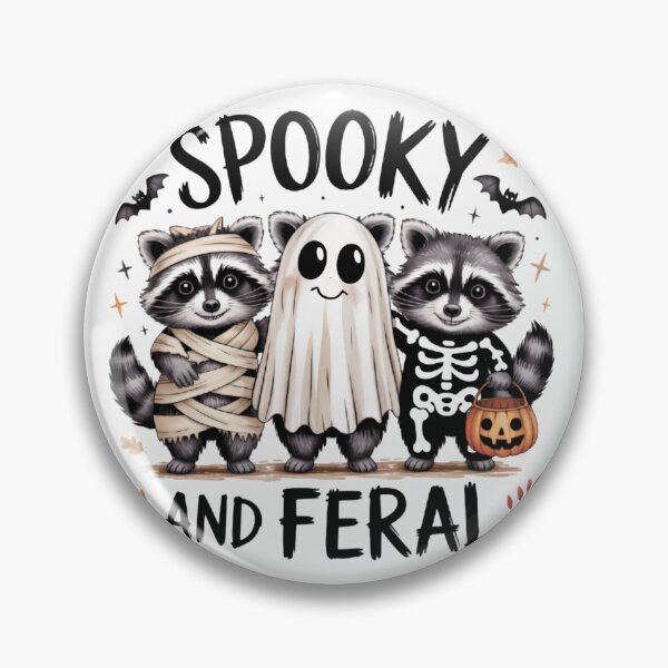 Item preview, Spooky and Feral Cute Raccoon Trio in Costumes Funny Halloween Gift designed and sold by Zizo-DR44.