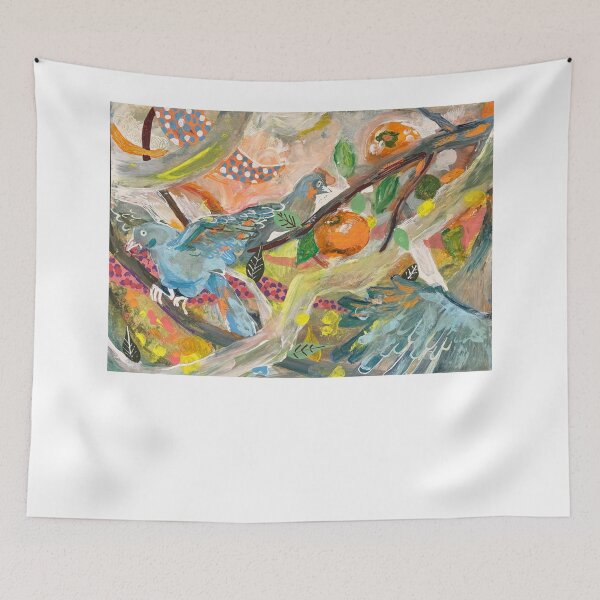 Item preview, Folk Art Birds In Citrus Tree designed and sold by SullyLovejones.
