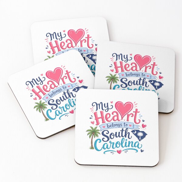 Item preview, My Heart Belongs to South Carolina - Cute Souvenir Travelers Gift for Men Women & Kids  designed and sold by Mozaic Clothes.