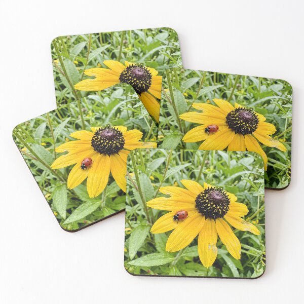 Item preview, Tiny Red Ladybug On Yellow Coneflower Petal designed and sold by donekerry.