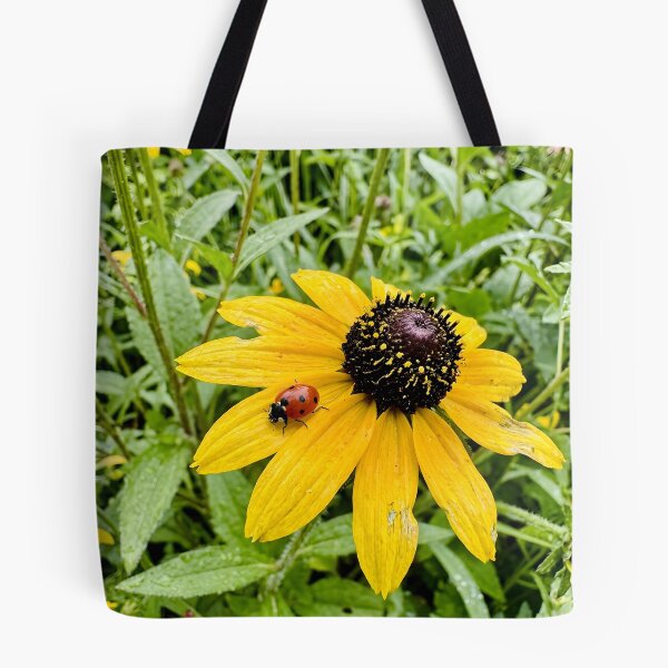 Item preview, Tiny Red Ladybug On Yellow Coneflower Petal designed and sold by donekerry.