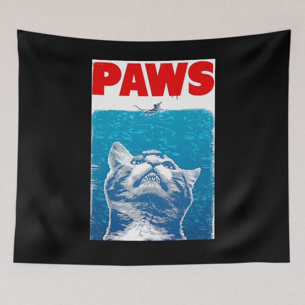 Item preview, Paws Cat Shark Parody Movie Poster Art designed and sold by ronifas.