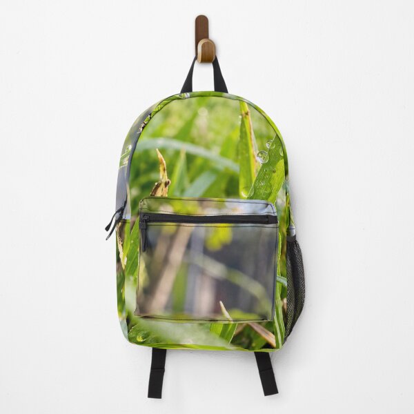 Item preview, Red Ladybug Climbing Dewy Green Grass Blade designed and sold by donekerry.