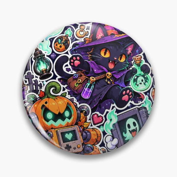 Item preview, Haunted Gamer Halloween Sticker Pack Ghost Cat Art designed and sold by Inked Legacy.