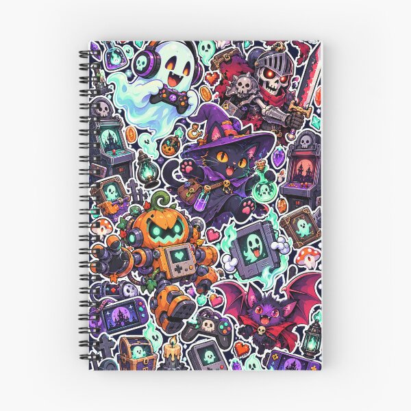 Item preview, Haunted Gamer Halloween Sticker Pack Ghost Cat Art designed and sold by Inked Legacy.