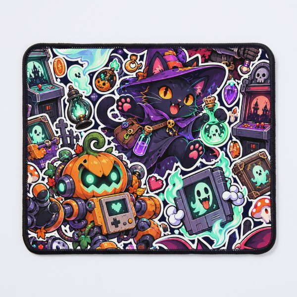 Item preview, Haunted Gamer Halloween Sticker Pack Ghost Cat Art designed and sold by Inked Legacy.