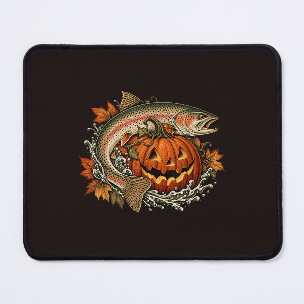 Item preview, Spooky Trout Fish Pumpkin Fall Fishing Halloween Fisherman Art designed and sold by mari-kayden.