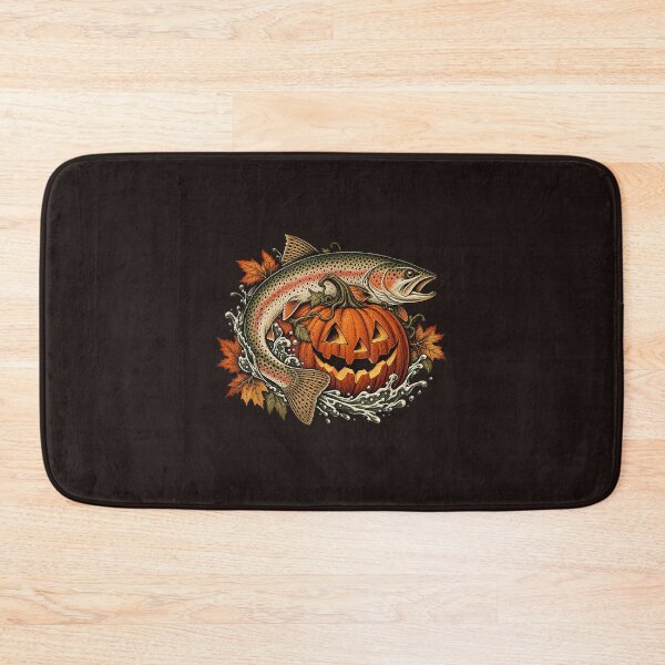 Item preview, Spooky Trout Fish Pumpkin Fall Fishing Halloween Fisherman Art designed and sold by mari-kayden.