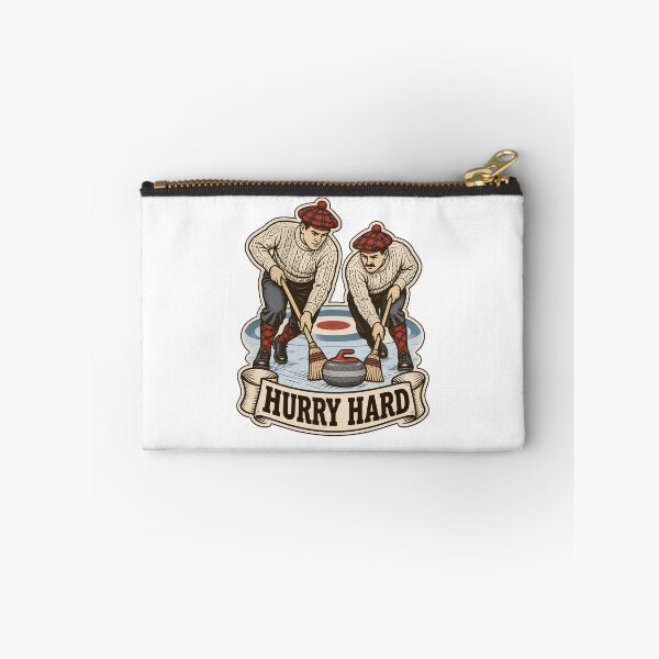 Item preview, Funny Curling Hurry Hard Vintage Sweepers | Curling Broom and Stone Retro Sport Design designed and sold by StickyGuys.