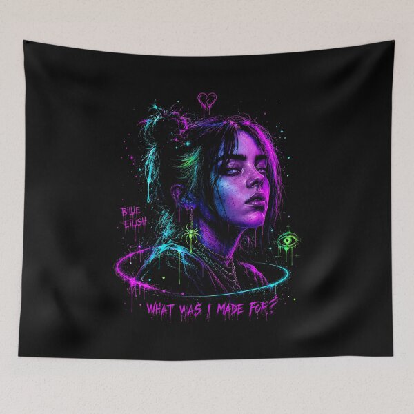Item preview, Billie Eilish What Was I Made For Neon Portrait designed and sold by JMS-Artvintage.