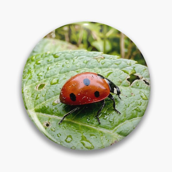 Item preview, Little Red Ladybug Resting On Wet Green Leaf designed and sold by donekerry.