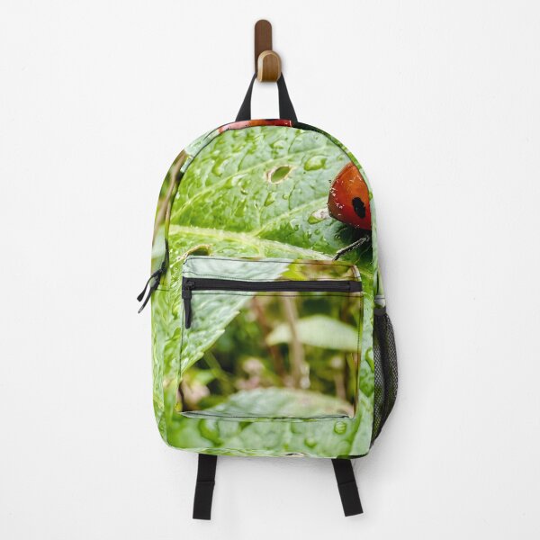 Item preview, Little Red Ladybug Resting On Wet Green Leaf designed and sold by donekerry.