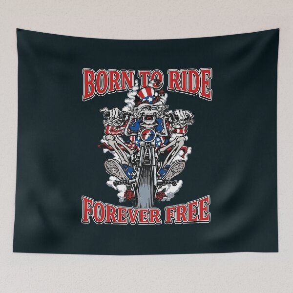 Item preview, Born to Ride Forever Free Skeleton Bike designed and sold by FrettKnitwear.