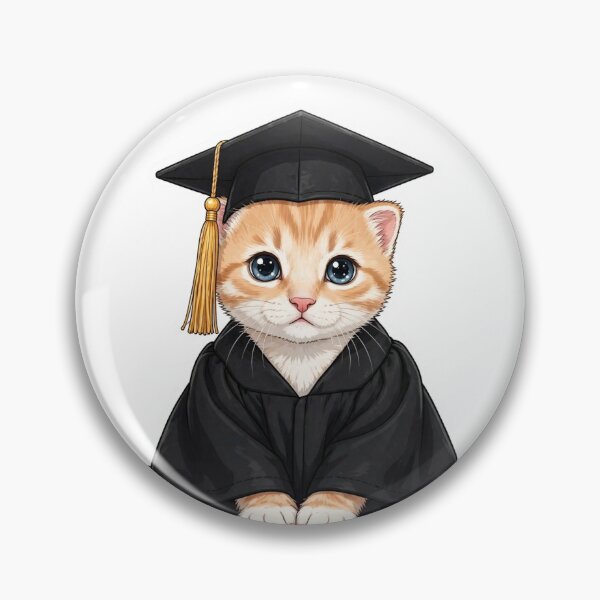 Item preview, Cute Graduation Cat with Cap and Gown Comic Sticker designed and sold by CaptainSeal.