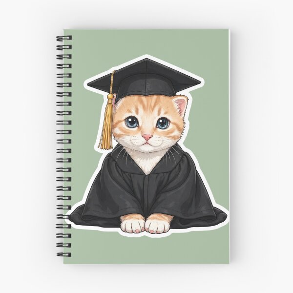 Item preview, Cute Graduation Cat with Cap and Gown Comic Sticker designed and sold by CaptainSeal.