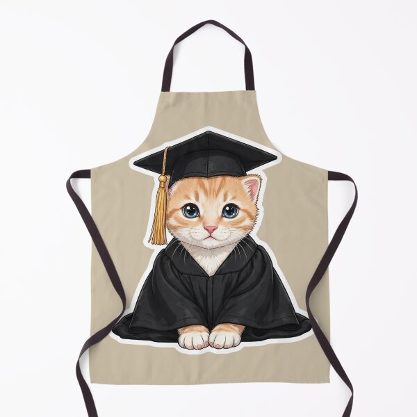 Item preview, Cute Graduation Cat with Cap and Gown Comic Sticker designed and sold by CaptainSeal.