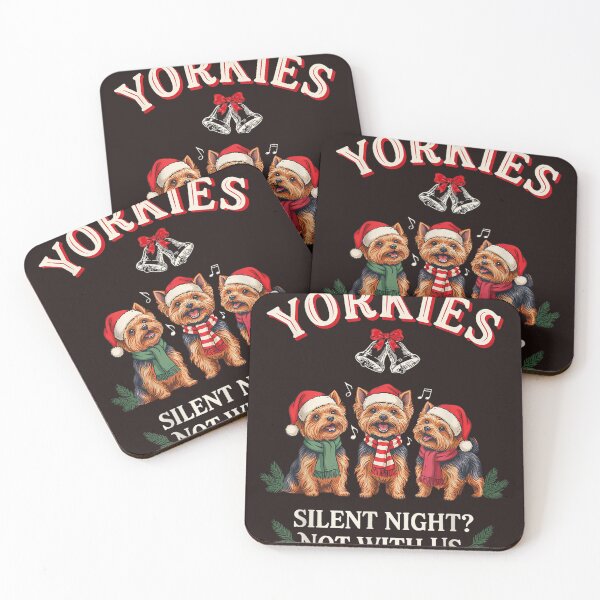 Item preview, Yorkies Silent Night Not With Us Funny Christmas Dog Lover designed and sold by mari-kayden.