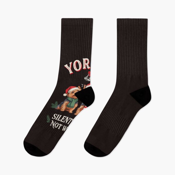 Item preview, Yorkies Silent Night Not With Us Funny Christmas Dog Lover designed and sold by mari-kayden.