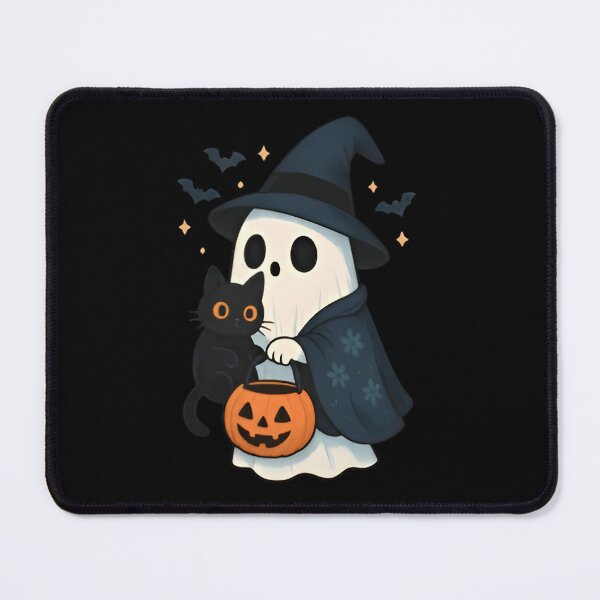 Item preview, Cute Witch Ghost with Black Cat & Pumpkin Halloween Trick-or-Treat designed and sold by Zizo-DR44.