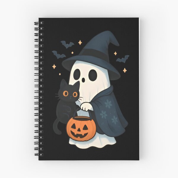 Item preview, Cute Witch Ghost with Black Cat & Pumpkin Halloween Trick-or-Treat designed and sold by Zizo-DR44.
